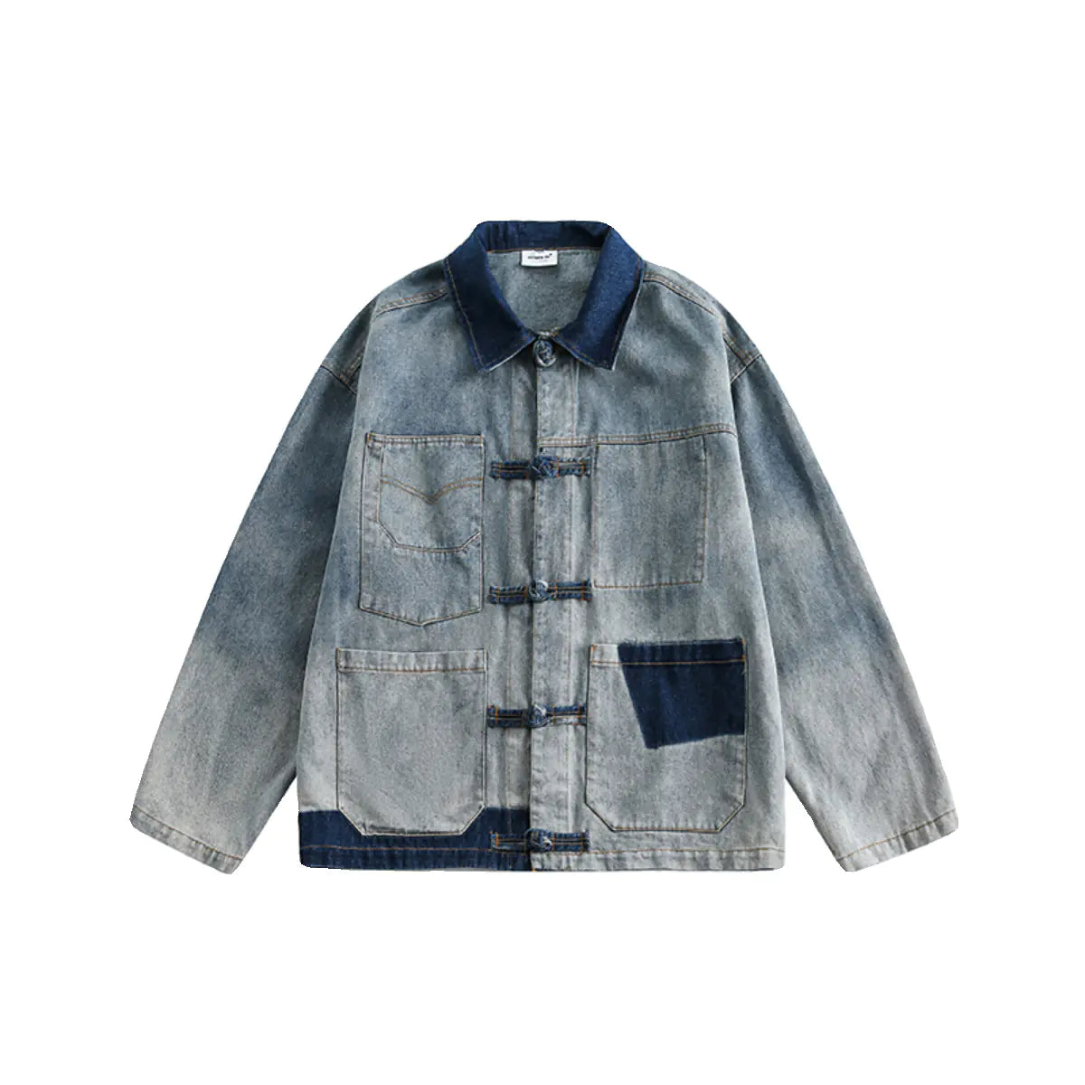 Vintage Chinese Style Loose Denim Jacket for Women