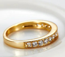European Style Engagement Ring – 18K Gold Plated with AAA Zircon Stone