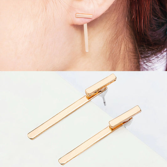 Lines Earrings | Modern Geometric Design Earrings for Women | Sleek Silver & Gold Earrings