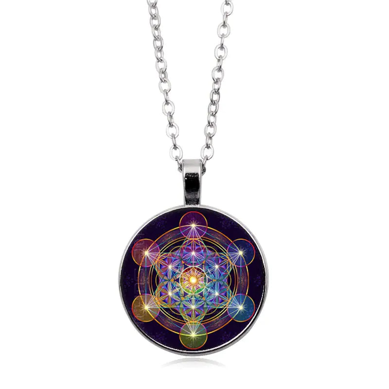 Mandala Sacred Geometry Gemstone Necklace for Women