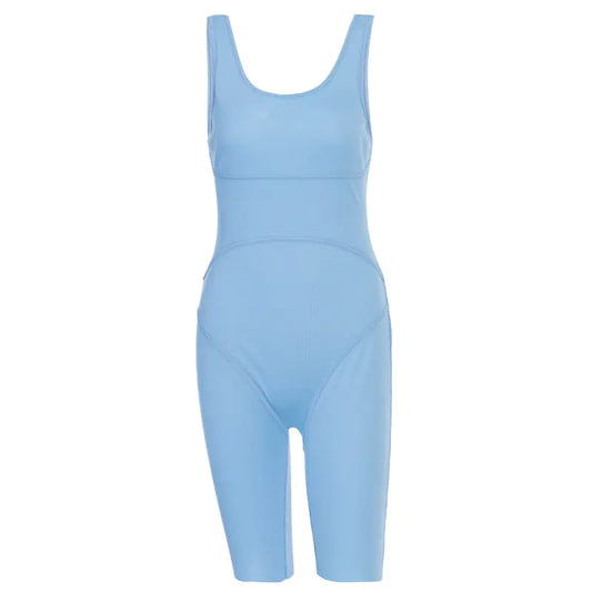 Women's Sleeveless Jumpsuit with Shorts for Fitness