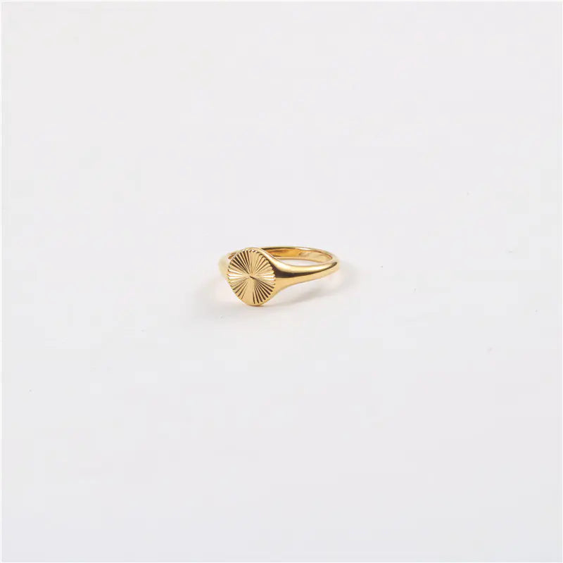 Titanium Steel Heart Ring & Vintage Star Gold Ring