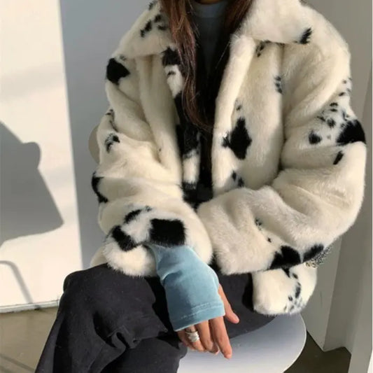 Stylish Cow Collar Short Cotton Jacket for Women