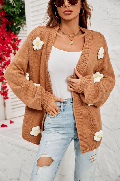 2022 Winter Plus Size Floral Cardigan for Women