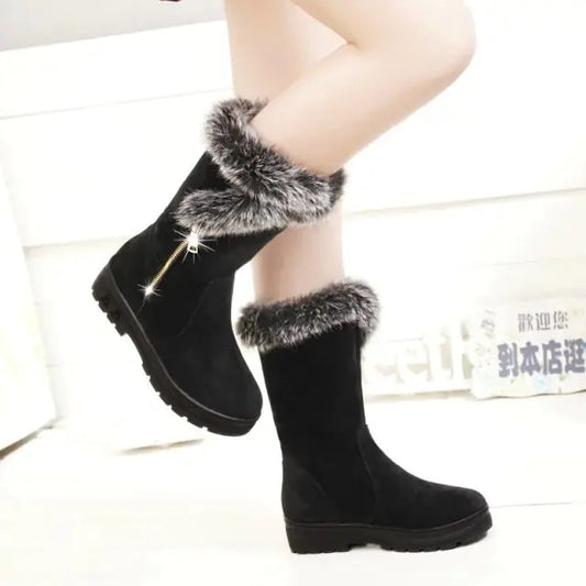 Women's Flat Platform Snow Boots for Autumn & Winter
