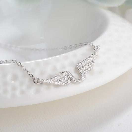 S925 Silver Angel Wings Necklace for Women