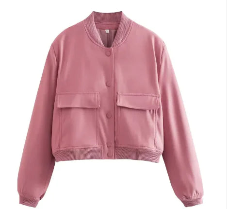 Loose Casual Bomber Jacket for Women – Lightweight Streetwear Coat