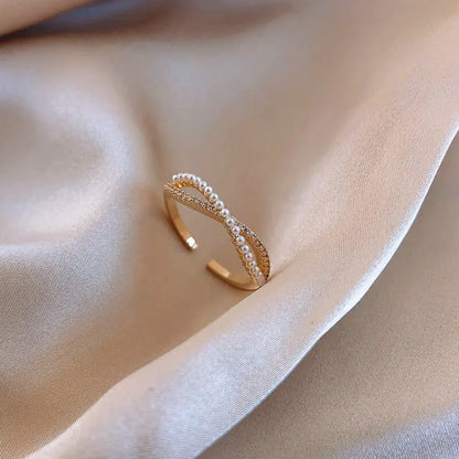 Cross Pearl Ring for Women - Stylish and Minimalist