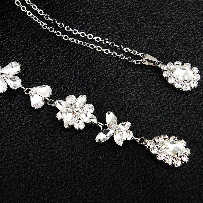 Minimalist Rhinestone Back Chain Necklace for Women