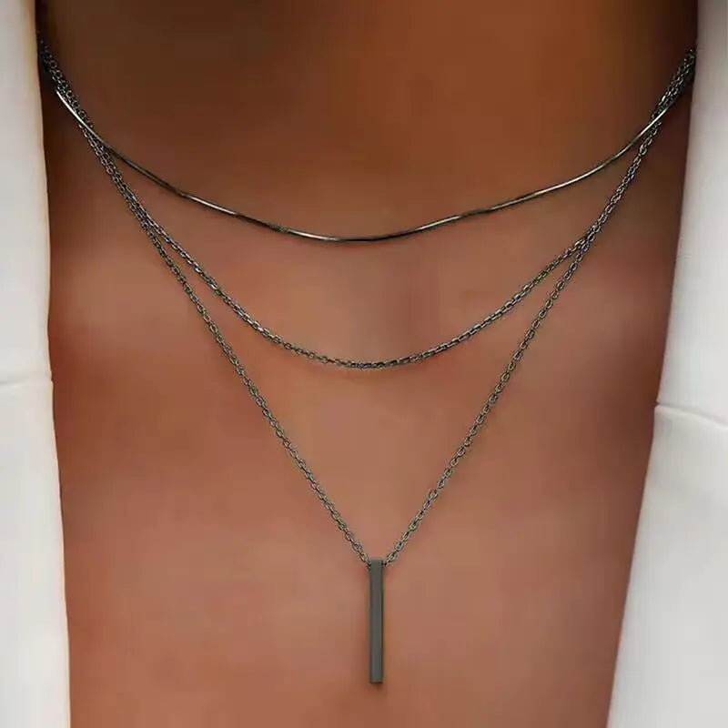 Minimalist Layered Pendant Necklace for Women