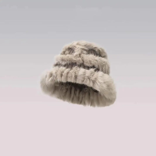 Women's Thickened Plush Knitted Rabbit Fur Hat