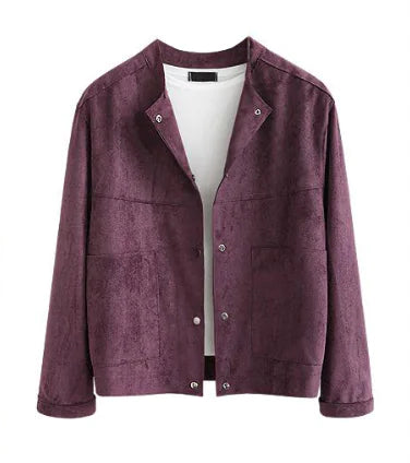 Suede Short Jacket for Plus Size Women, Fashion Fit
