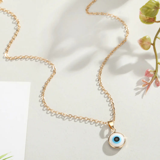 Turkish Blue Eye Pendant Necklace for Women