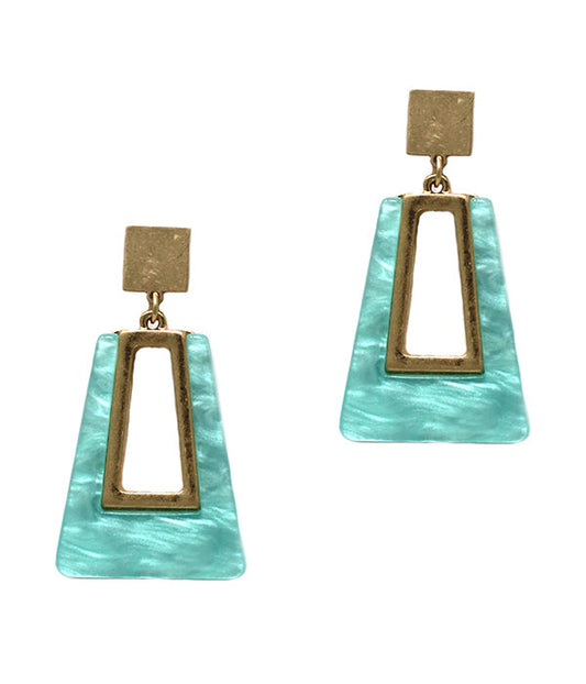 TRAPEZOID RESIN EARRING-0