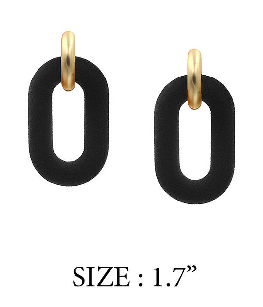 VELVET CHUNK CHAIN EARRING-0