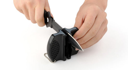 2-Stage Manual Knife Sharpener – Non-Slip Base, Compact Design (Black)