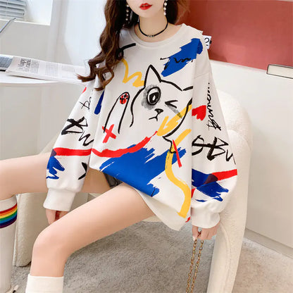 2023 Women's Cartoon Loose Fashion Hoodie Jacket