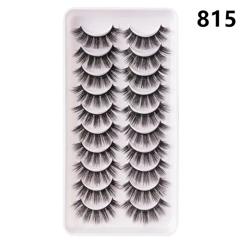 10 Pairs Fluffy Mink Lashes - Handmade, Reusable, Natural