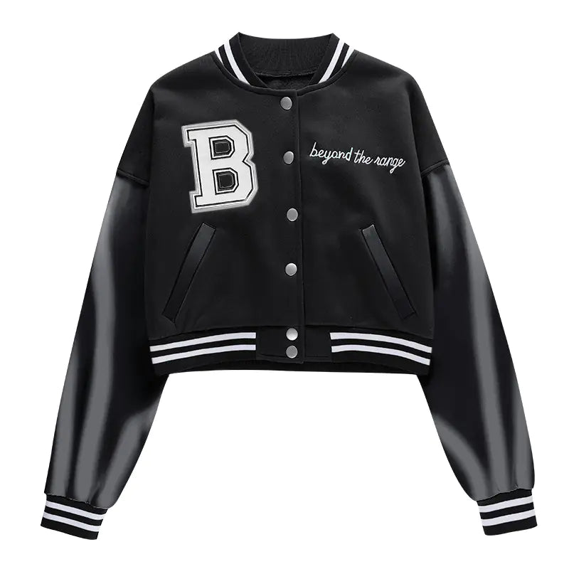 Cropped Vintage Women's Varsity Baseball Bomber Jacket