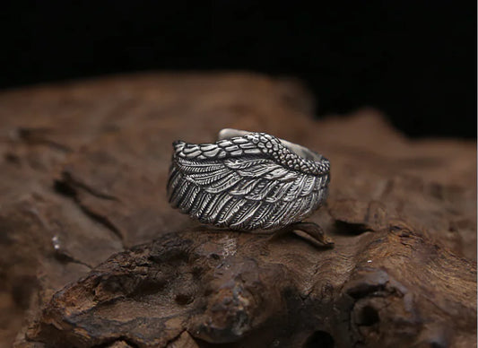 Eagle Wing Ring, 925 Sterling Silver Men's Ring