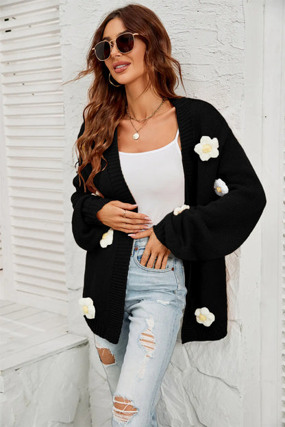 2022 Winter Plus Size Floral Cardigan for Women