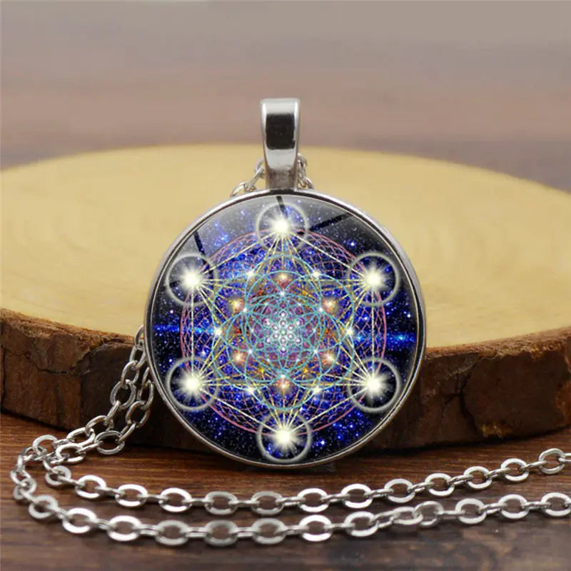 Mandala Sacred Geometry Gemstone Necklace for Women