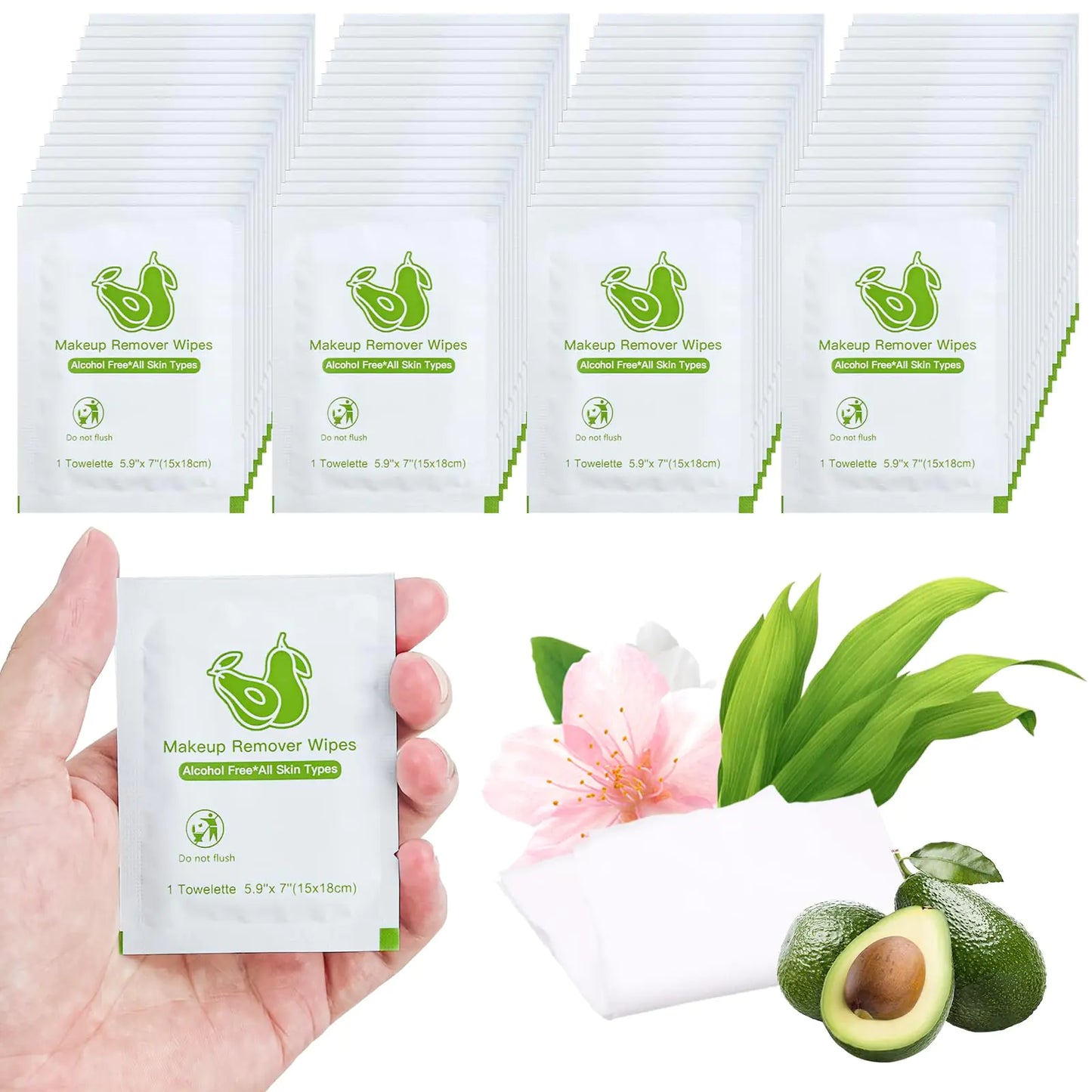 Makeup Remover Wipes Bulk – Individually Wrapped Gentle Travel Cleansing Wipes
