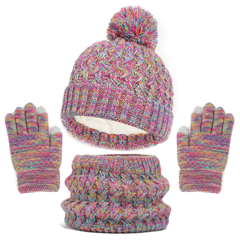 Children's Three-Piece Hat, Scarf, and Gloves Set