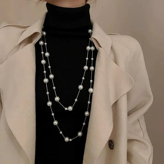 Vintage Multi-Layer Pearl Necklace for Women