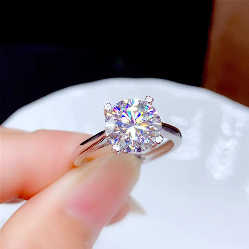 Moissanite Engagement Ring, 925 Silver Couples Ring