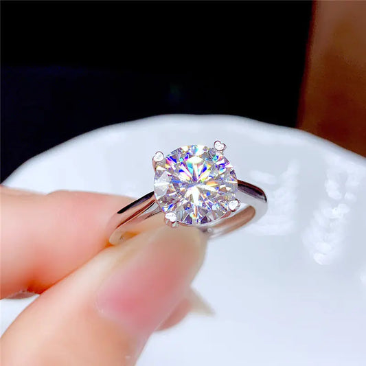 Moissanite Engagement Ring, 925 Silver Couples Ring