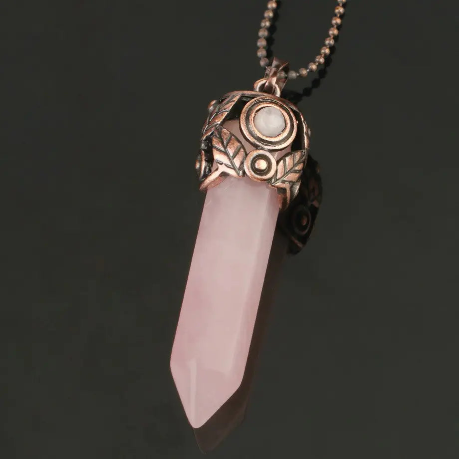 Natural Amethyst Hexagonal Pendant Necklace for Women