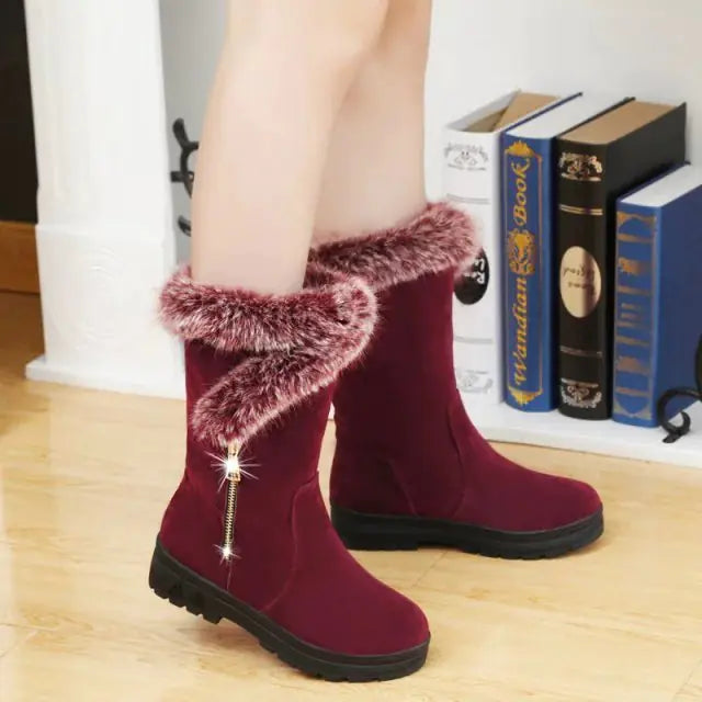 Women's Flat Platform Snow Boots for Autumn & Winter