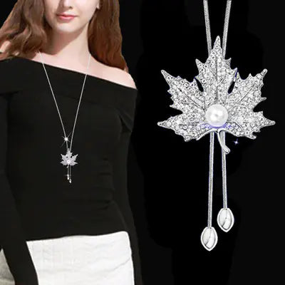 Autumn Winter Fashion Leaf Butterfly Necklace for Women