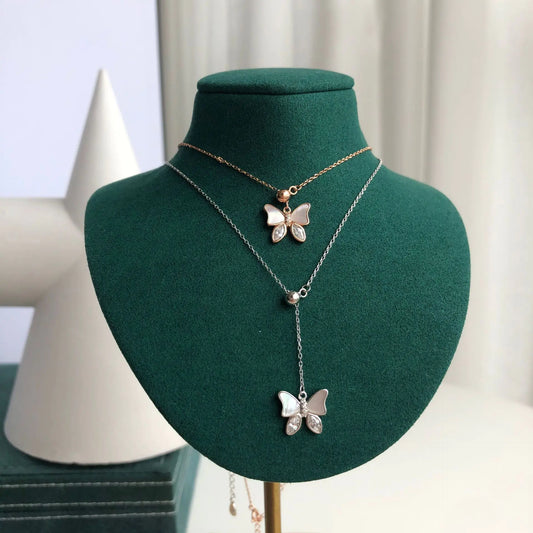 S925 Silver Butterfly Necklace for Women - Unique Design