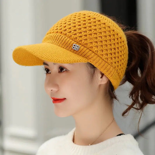 Thick Warm Knitted Wool Hat for Autumn and Winter