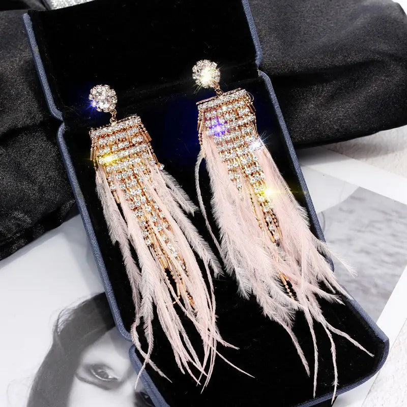 Asymmetrical Silver Needle Feather Butterfly Earrings