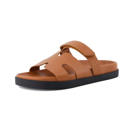 CUSHIONAIRE Womens Estate Footbed Sandal With +Comfort Cognac 7.5