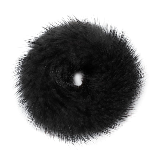 surell Mink Pom Ponytail Holder - Gentle Damage Free Hair Tie - Hair Beauty Accessories - Mink Fur Womans Girls Hair Care Gift (Beige)