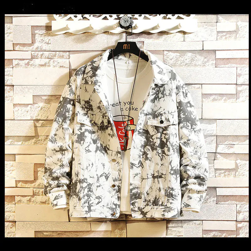 Men's Camouflage Color Denim Jacket