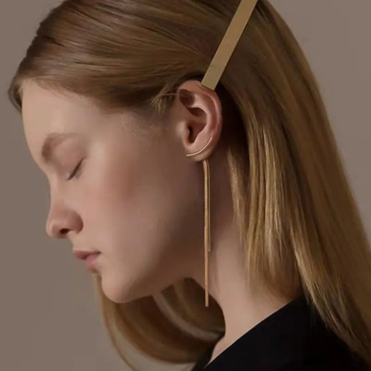 Slim Face Earrings | Bone Chain Drop Tassel Long Earrings for Women | Elegant and Trendy Statement Jewelry