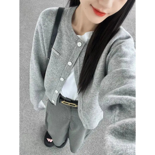 Embroidered Letter Wool Blend Short Jacket for Women