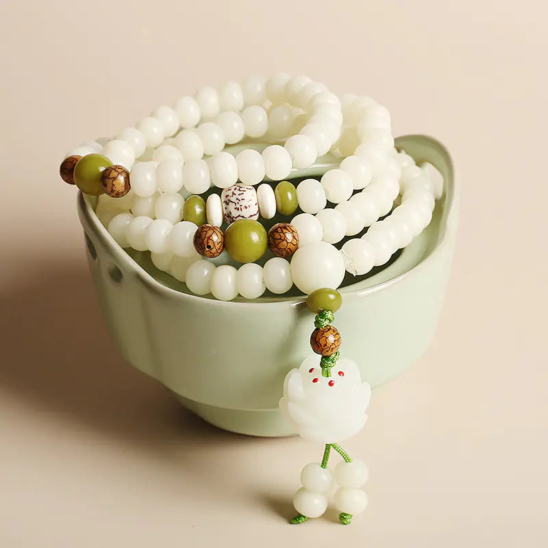 Qiu's Jewelry Natural Bodhi Seed Bracelet for Meditation