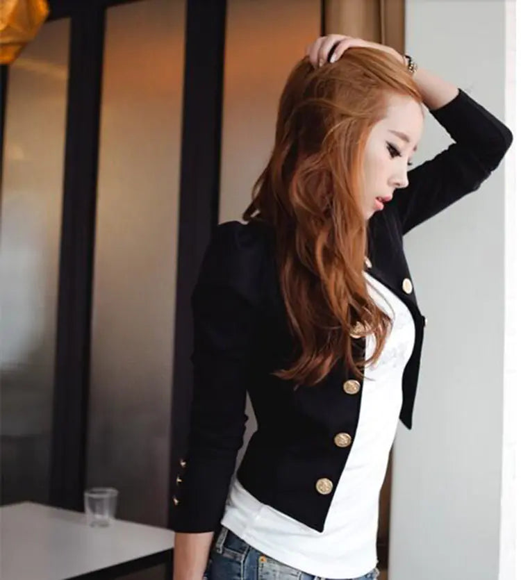 Slim Fit Double-Breasted Blazer Jacket