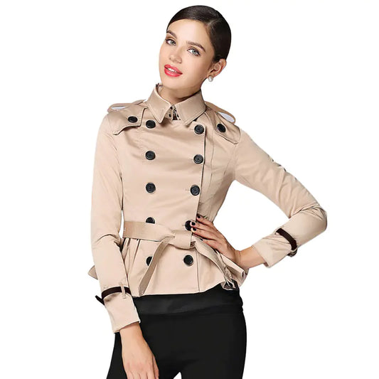 Double-Breasted Ruffle Jacket for Women