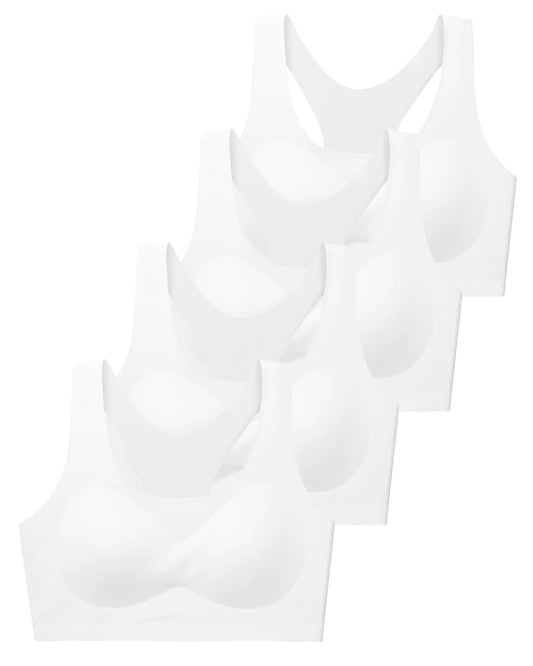 SALIA GIRL Training Girls Bras for Teens 10-16 Racerback Seamless Design with Removable Soft Padding Bras Large
