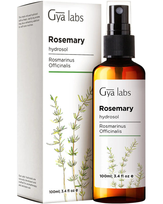 Gya Labs Rosemary Hydrosol for Hair Care - Face Mist Spray for Skin - Hair Spray for Hair - Natural Essential Oil Spray and Body Mist (3.4 fl oz)