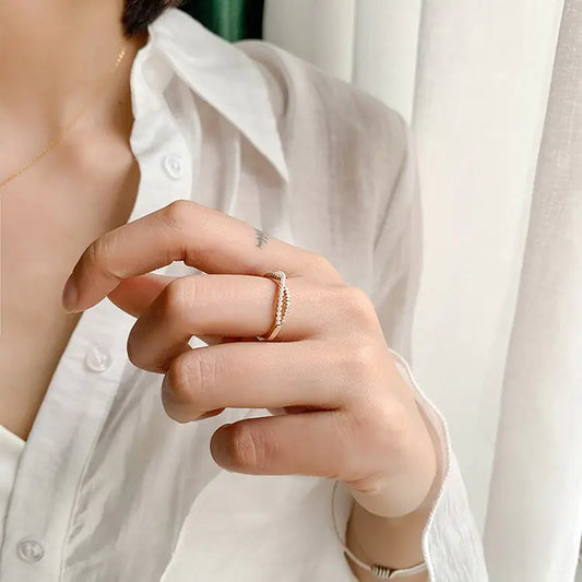 Cross Pearl Ring for Women - Stylish and Minimalist