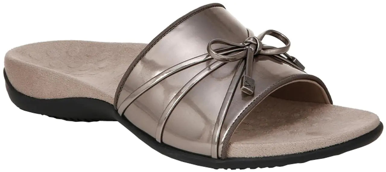 Vionic Bella Slide Womens Comfort Supportive Sandal Pewter - 6.5 Medium