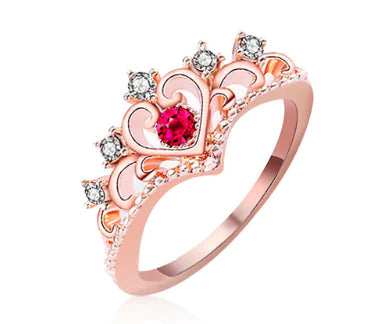 Crown Ring with Diamonds - Vintage Style Ring